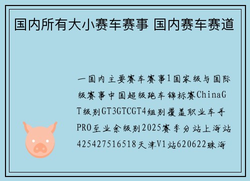 国内所有大小赛车赛事 国内赛车赛道